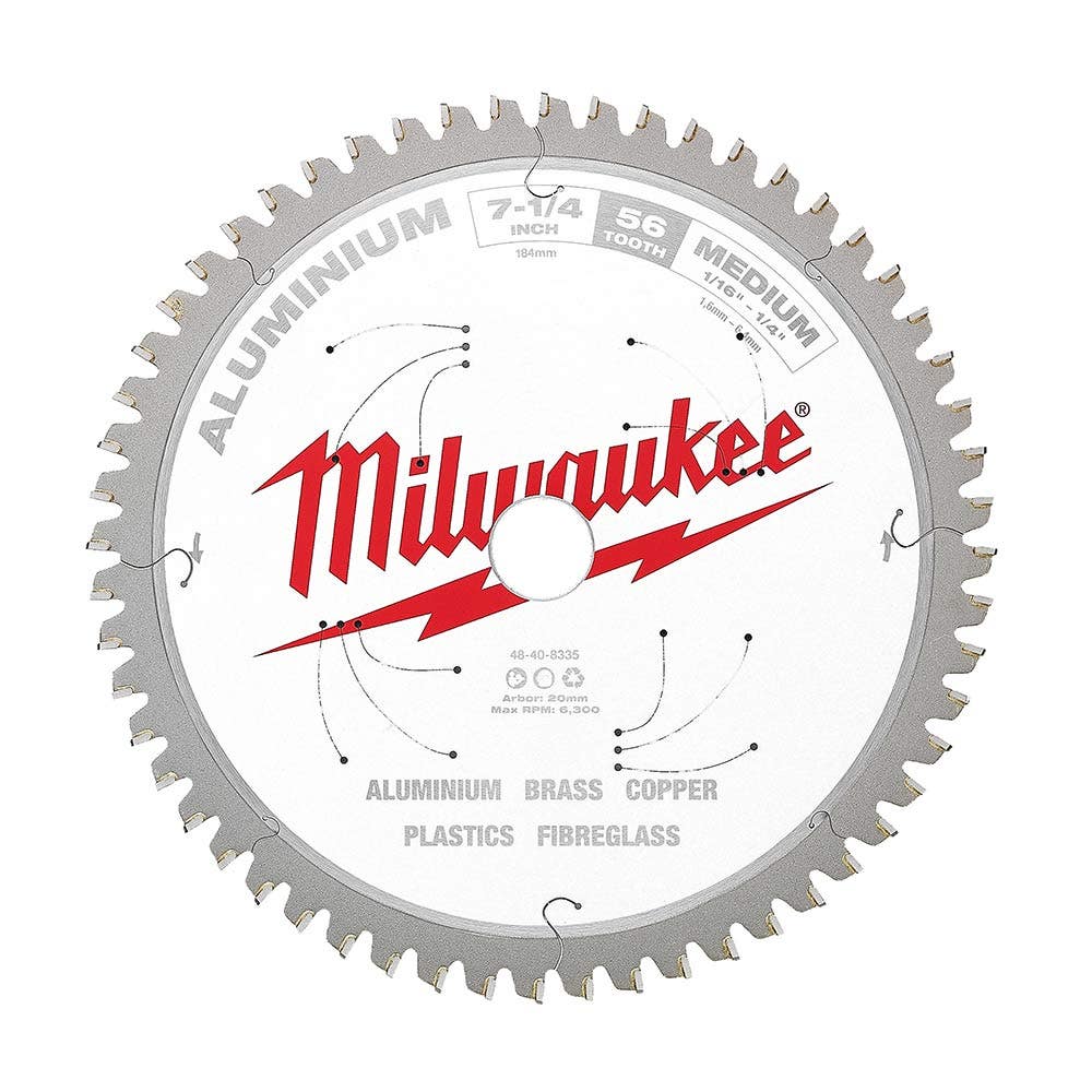 Serra circular Milwaukee de 184 mm com 56 dentes TCT para alumínio 48408335
