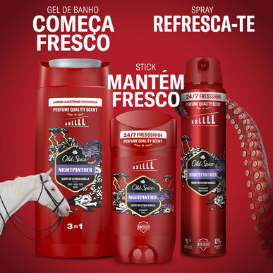 Old Spice Nightpanther -tuoksuinen 3-in-1 shampoo ja suihkugeeli miehille 675 ml