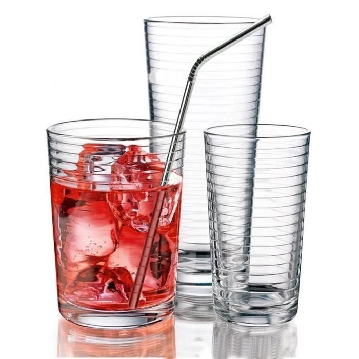 Juego de 8 pajitas de acero inoxidable, de 26,7 cm de largo, pajitas metálicas para vasos de acero inoxidable de 590-885 ml y bebidas frías.