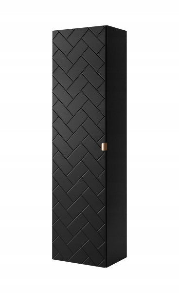 Słupek Łazienkowy 136 cm MADIS CZARNY Półki Uchwyt Gold