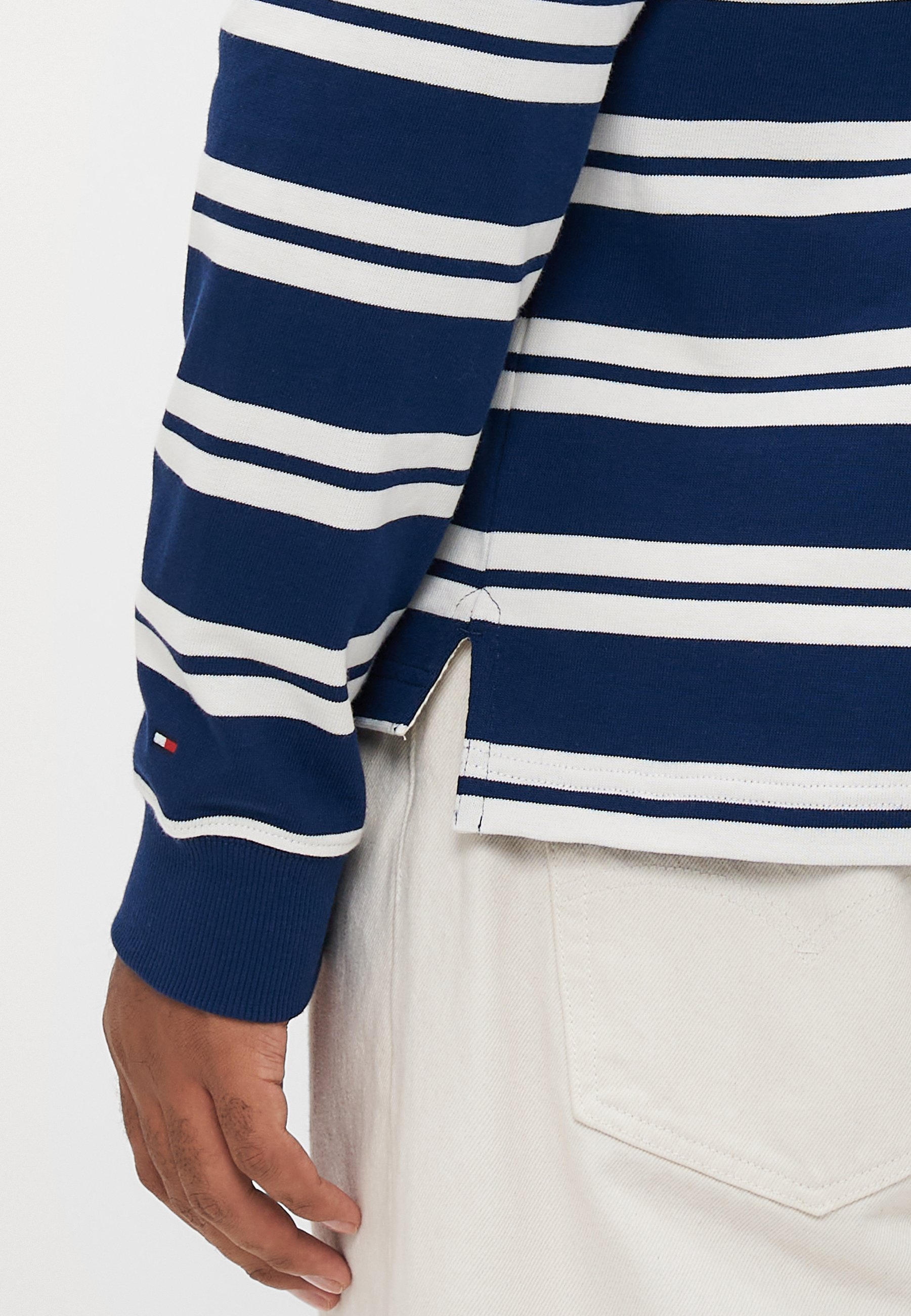 Tommy Hilfiger AUTHENTIC RUGBY STRIPE - Top met lange mouwen - ivoor/preppy marineblauw