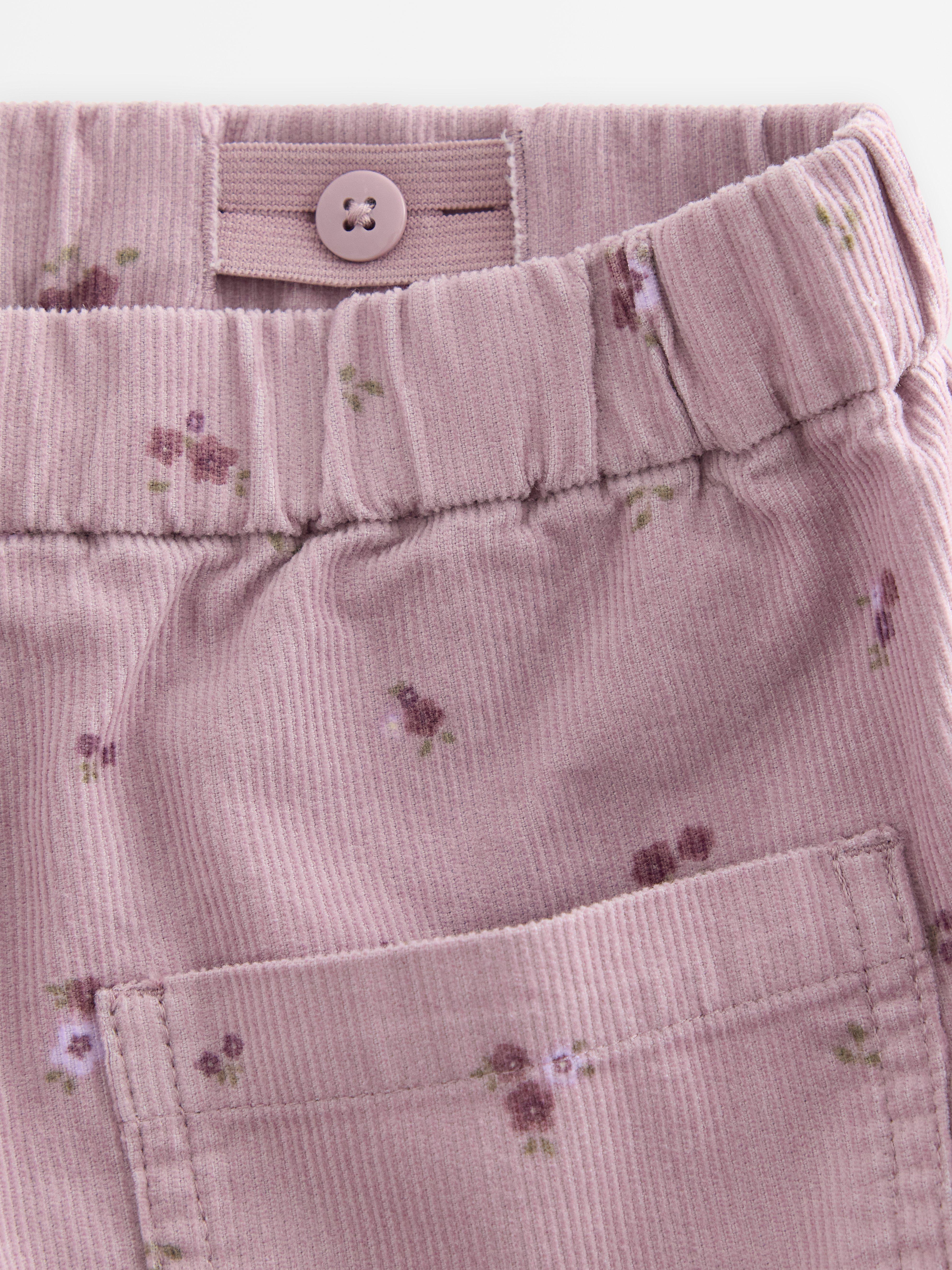 Pantalon en velours côtelé lilas clair