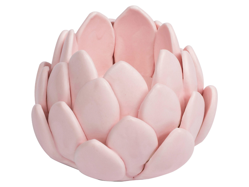 Świecznik ceramiczny Kwiat 6,5 cm różowy