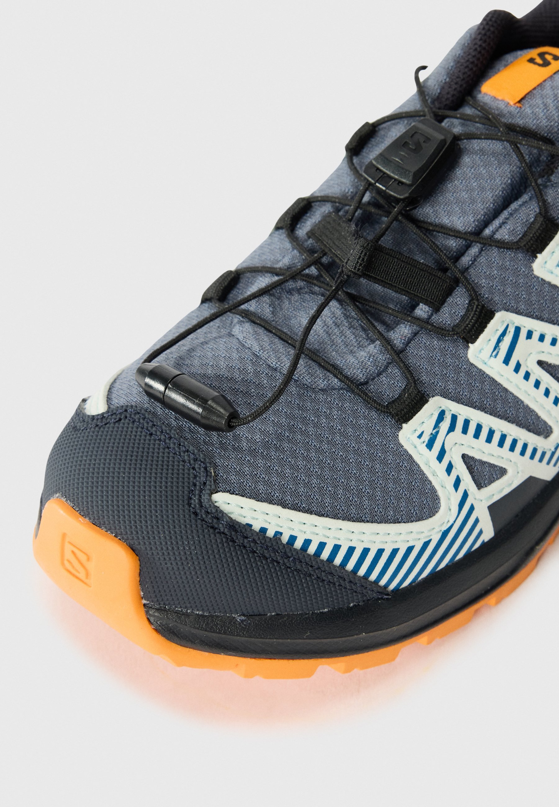 Salomon XA PRO V8 WASSERDICHTE UNISEX-WANDERSCHUHE - Grisaille/Dunkelblau/Kurkuma