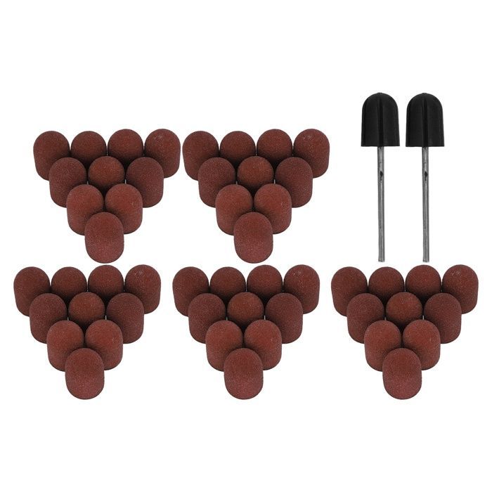 SALALIS Nail Sanding Drill Bits, Sanding Caps for Nail Art, 120 Grit, Polishing and Manicure Hygiene Strips