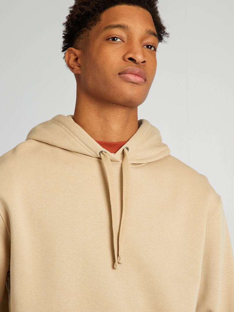 Fleece hoodie voor personen langer dan 190 cm - Beige
