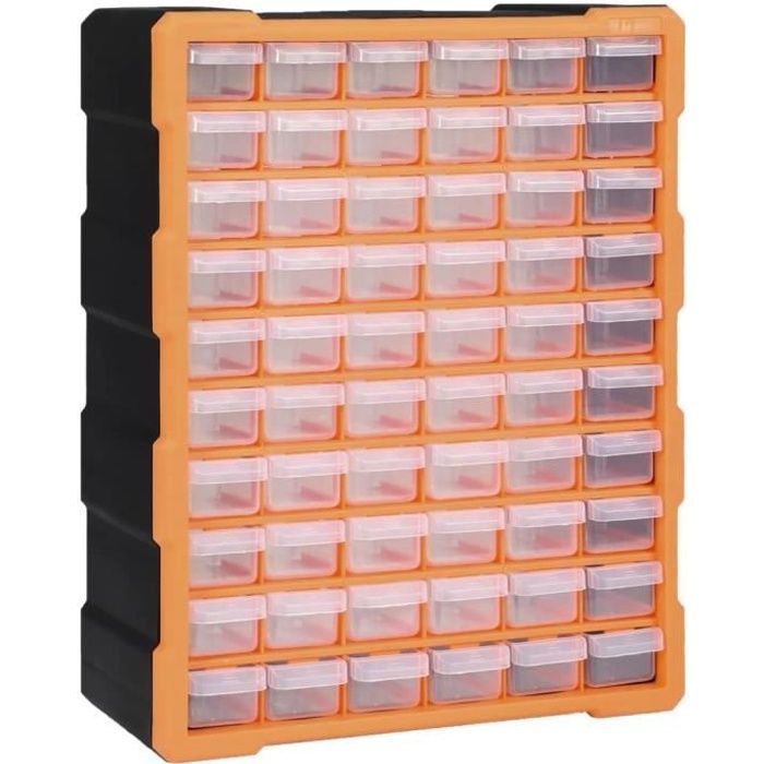 Caja de herramientas, estuche para herramientas, organizador de herramientas, multicajón - con 60 cajones, 38x16x47,5 cm #R#1098