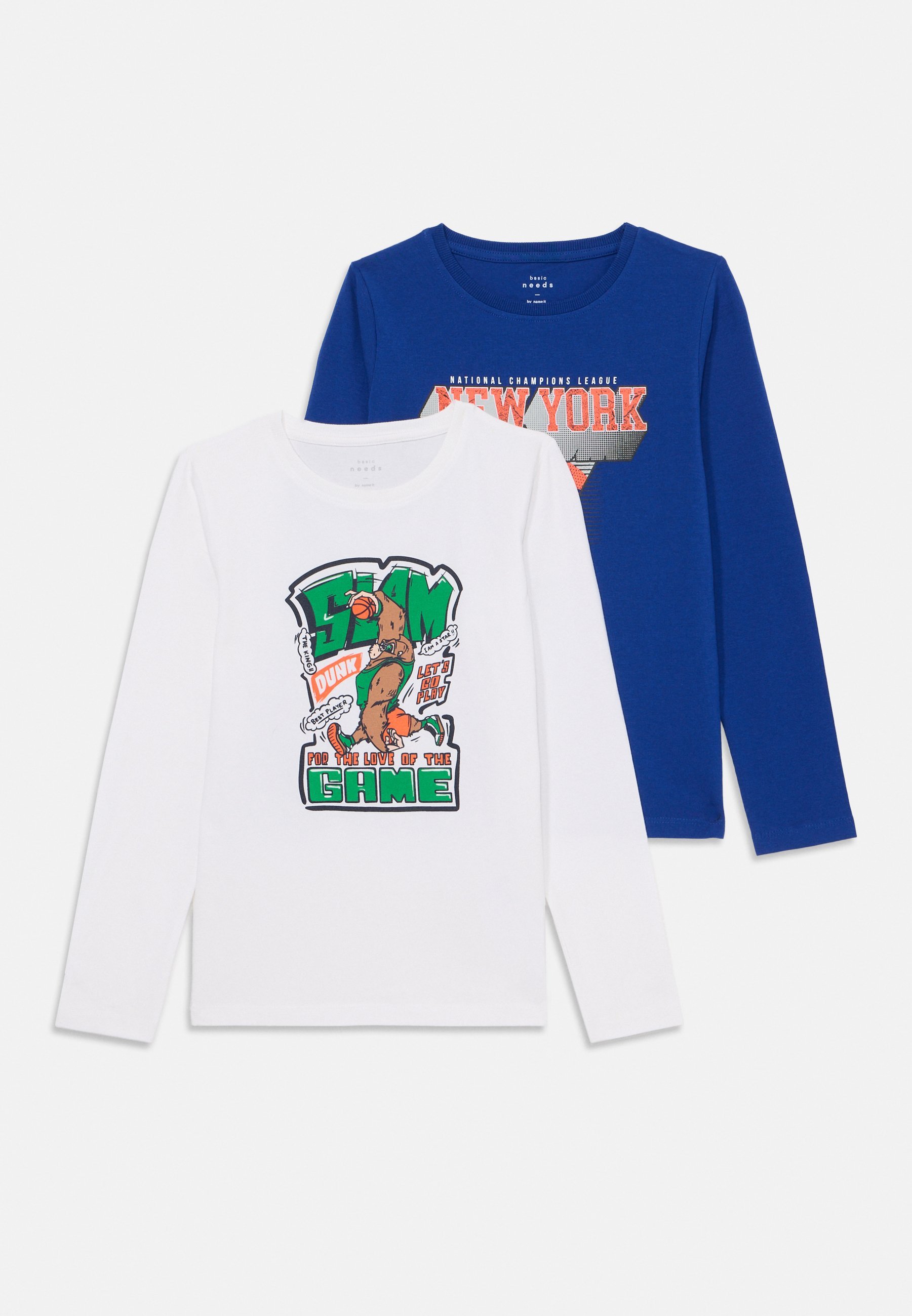 Naam: NKMVUX 2-PACK - Top met lange mouwen - helder wit/sodalietblauw