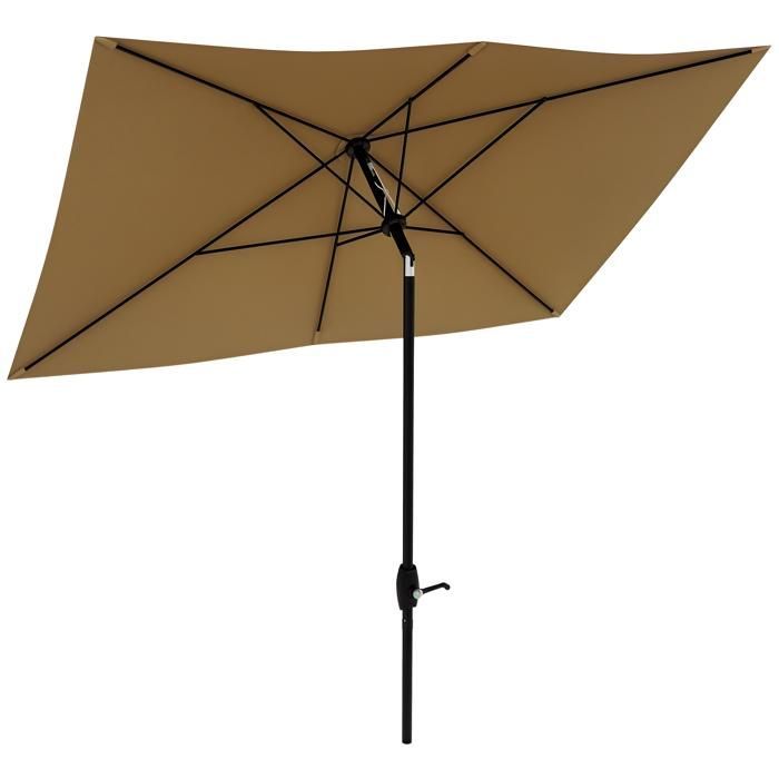 Ombrellone - Outsunny - 290x200x248cm - Alluminio - marrone