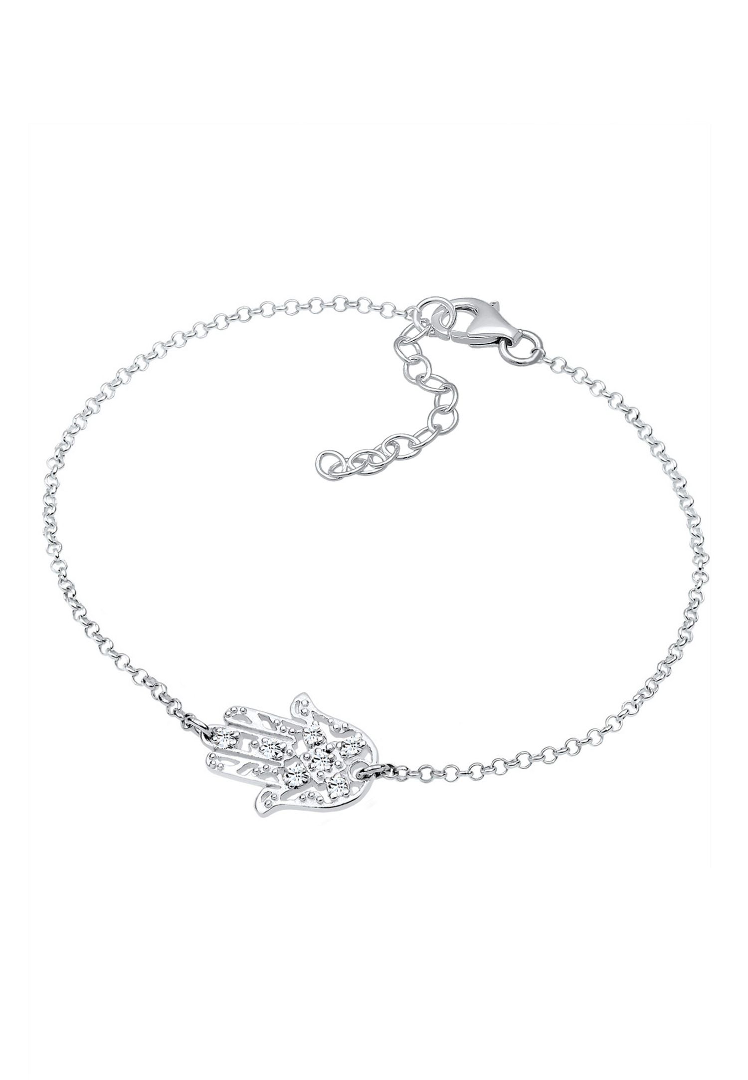 Elli La main de Hamsa Cristal Bracelet Femme - (925/1000) Argent
