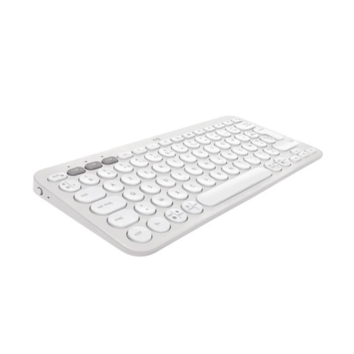 Teclado inalámbrico Logitech Pebble Keys 2 K380s con botones de fácil cambio (blanco).