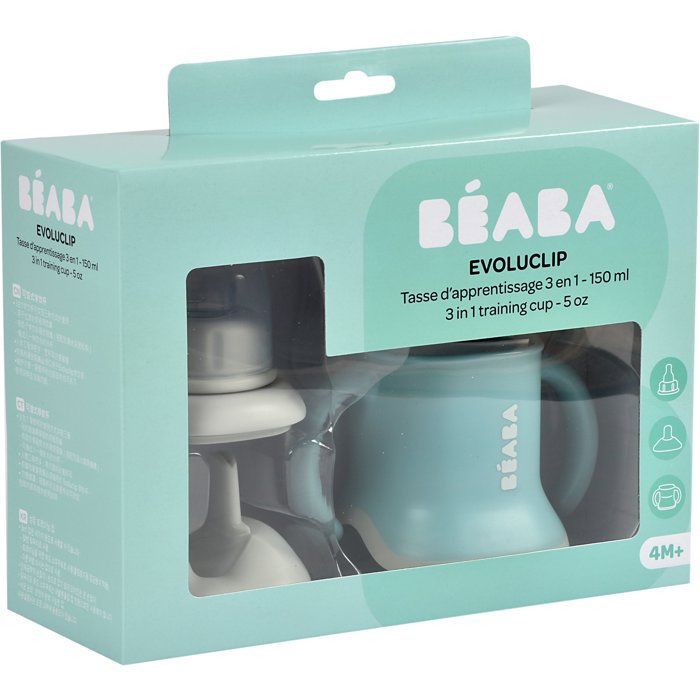 3-in-1-Becher - BEABA - Evoluclip - Blau