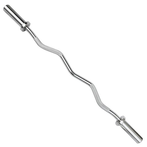  Bizepscurlstange 120 cm Stahl Ø 50 mm + 2 Scheibenaufsätze