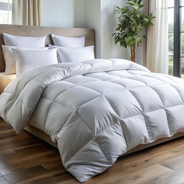 ALPES BLANC - Couette Naturelle Tempérée 90% Duvet – 220g/m² - Fabrication Française- Légère et gonflante  240x280 cm
