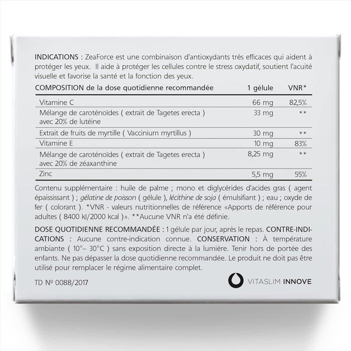ZeaForce – Flüssige Formel für perfekt gesunde Augen für vollständige Absorption und schnelle Wirkung 1 Kapsel pro Tag - 90 Kapseln