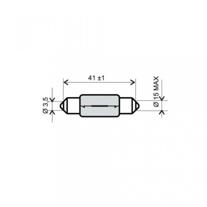 Ampoule navette SV8.5 RMS 6V 15W 15x41mm pour moto cyclo auto 400115 unité Neuf
