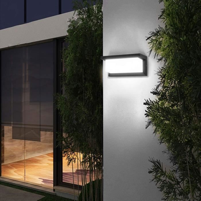 Aplique de pared exterior moderno, LED de 18 W, resistente al agua IP65, aluminio, color antracita, iluminación decorativa, para patio y jardín.