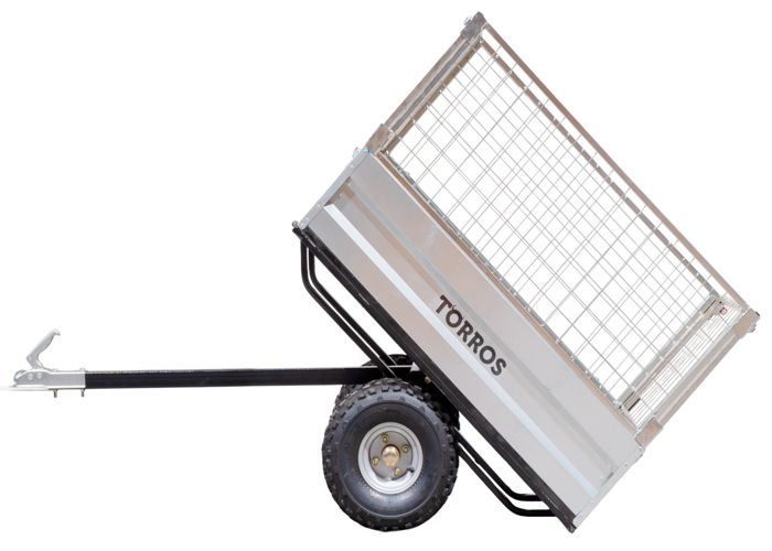 Remolque basculante galvanizado de un solo eje, 350 kg, 1200x850x300 mm + extensiones Torros