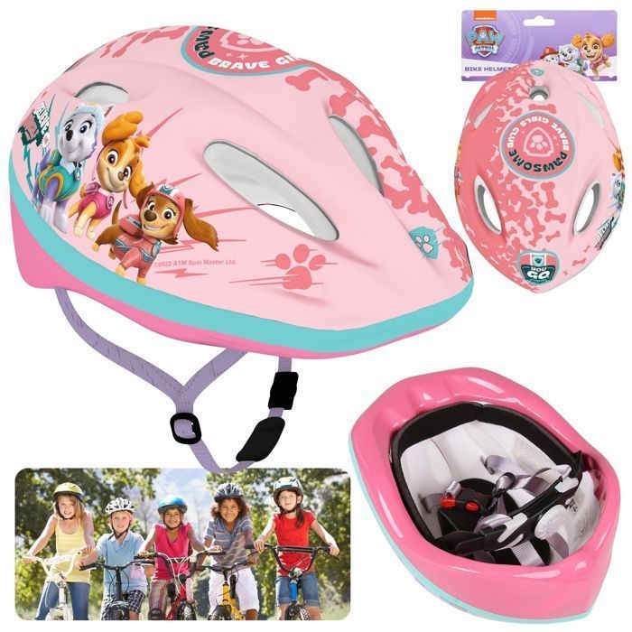 Paw Patrol Skye Liberty Everest Casque de vélo rose pour enfants, filles, réglable 52-56 cm