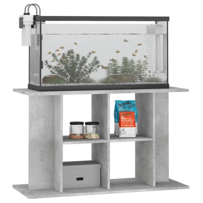 vidaXL Support pour aquarium gris béton 100x40x60 cm bois d'ingénierie 833587