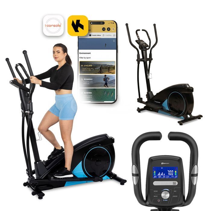 Blaze HS-060C Indoor Elliptische Trainer, 17,5 kg vliegwiel, 32 niveaus elektronische weerstand, Bluetooth, USB
