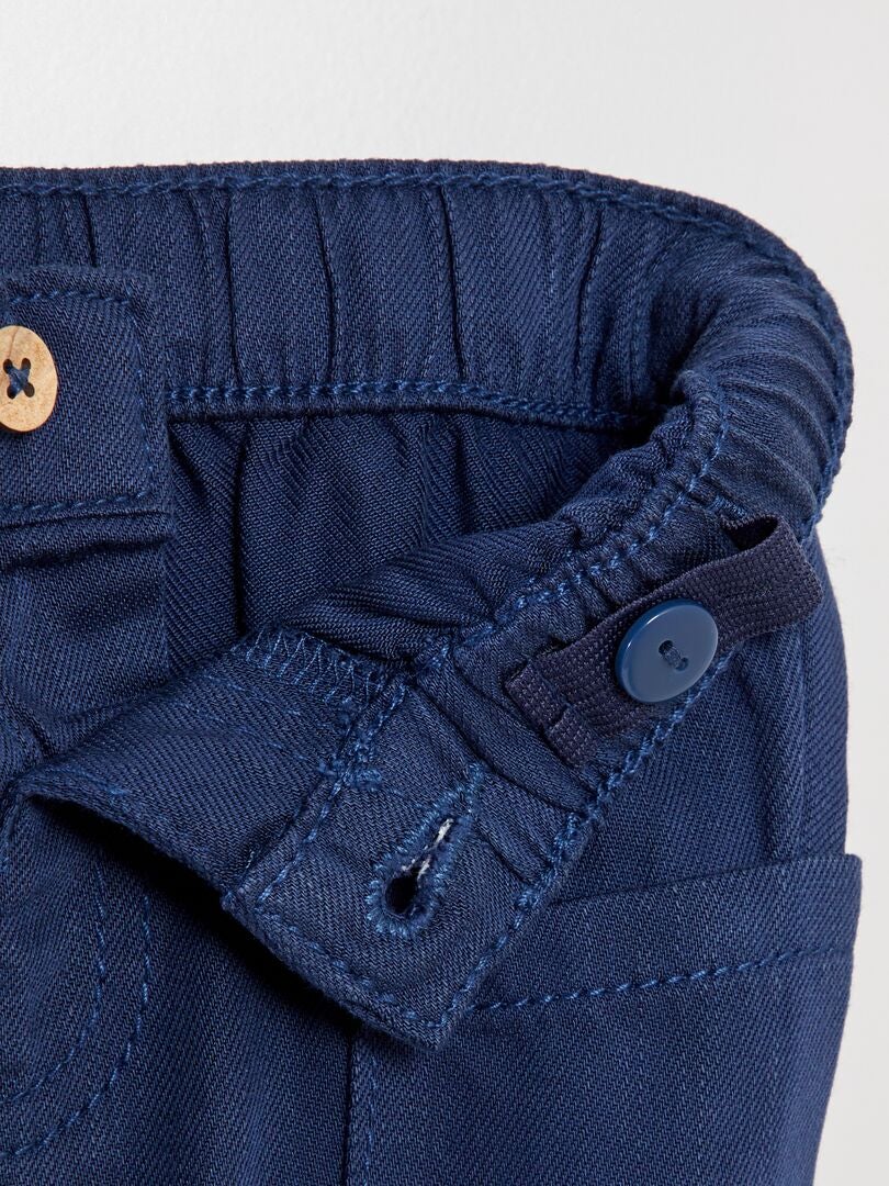 Calças leves com vários bolsos - AZUL