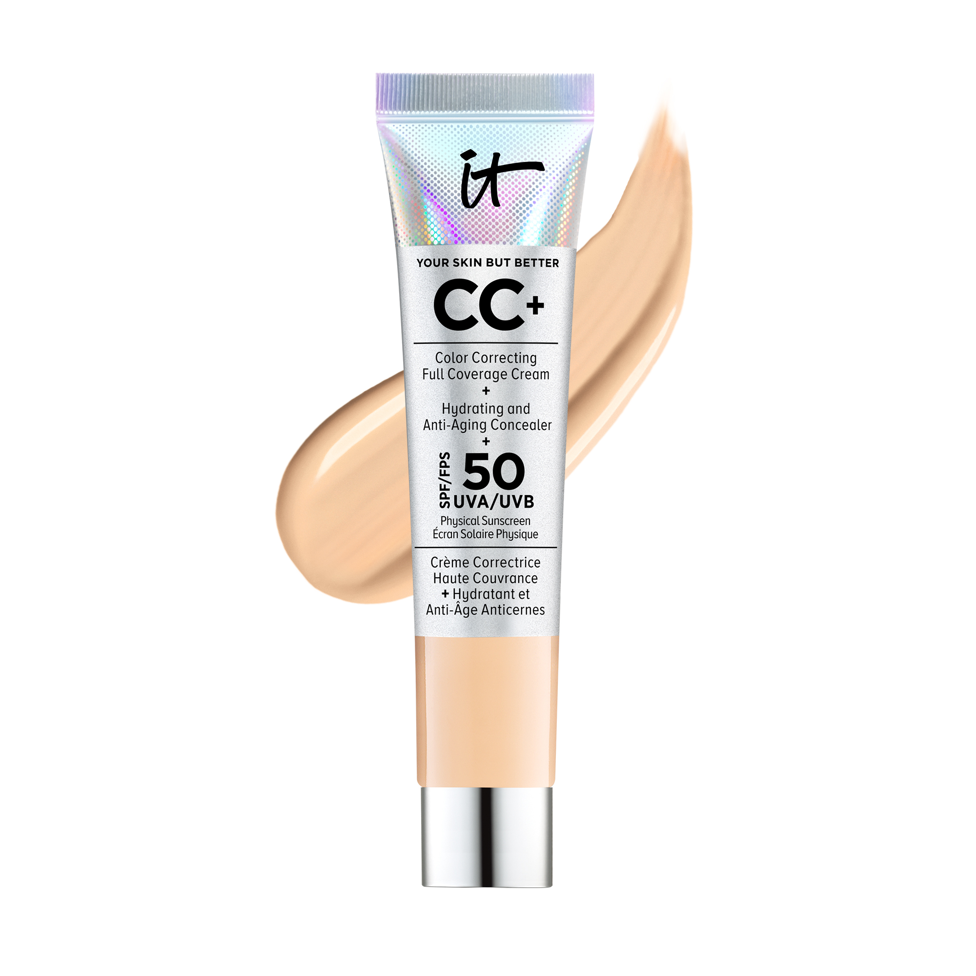 Cremă de protecție solară Your Skin But Better CC+™ SPF50+, mărime medie, pentru călătorie - IT Cosmetics