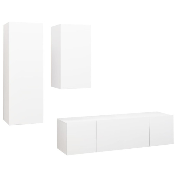 VidaXL Zestaw szafek TV Biały 60 x 30 x 30 cm Materiał