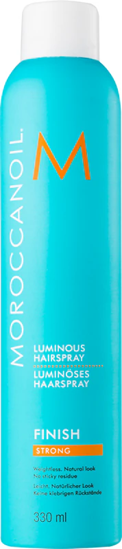 Spray de cabelo Moroccanoil Style Luminous, fixação forte.