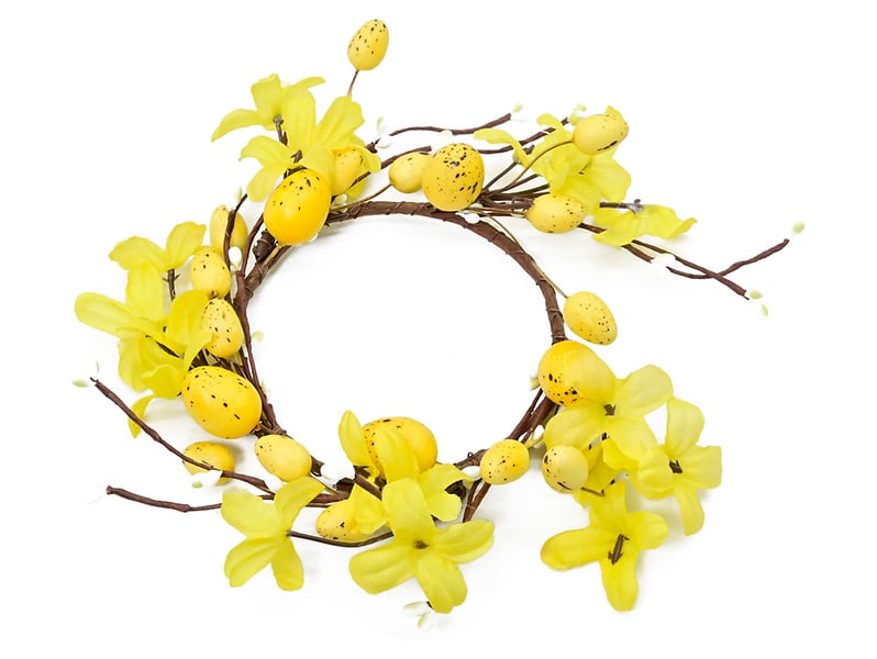 Sztuczny wianek dekoracyjny Forsycja 25 cm żółty
