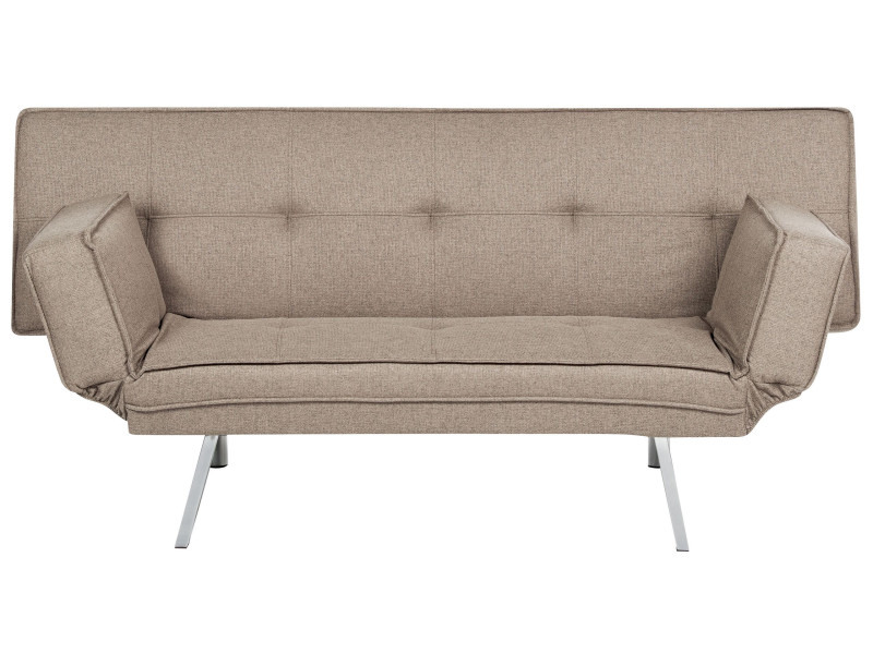 Sofa rozkładana funkcja spania brązowa