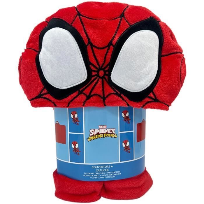 Plaid polaire à capuche 3D - SPIDERMAN - 120 x 150 cm