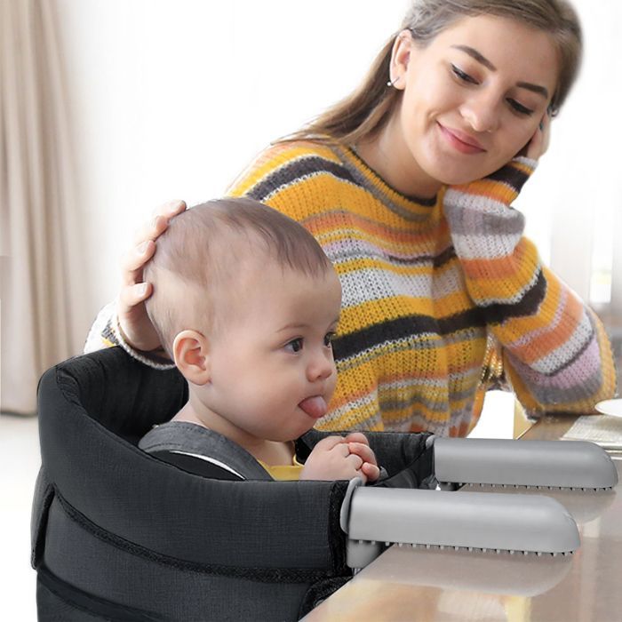 Siège de table bébé pliable - XMTECH - Fixation Multi-points - Pour enfants de 6 à 36 mois - Noir