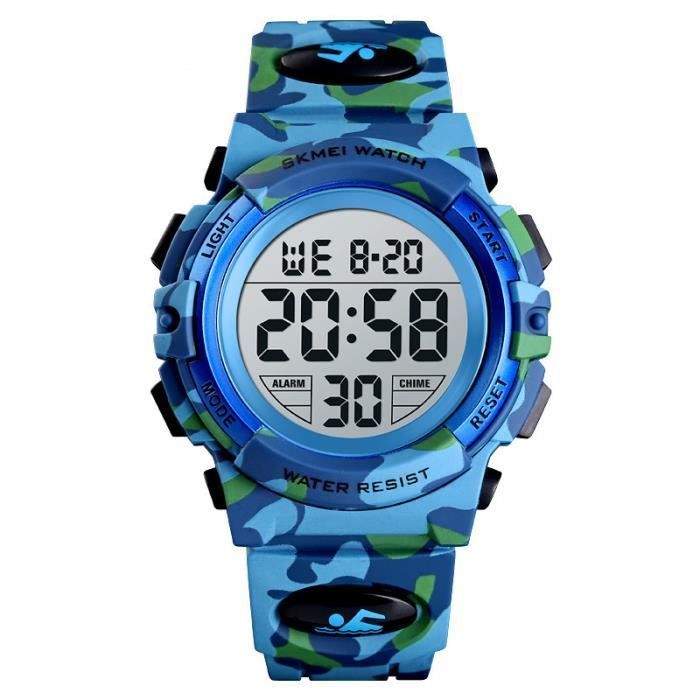 Orologio sportivo SHARPHY da ragazzo, digitale, a LED, impermeabile, stile militare, 2021, cinturino blu, regalo per bambini