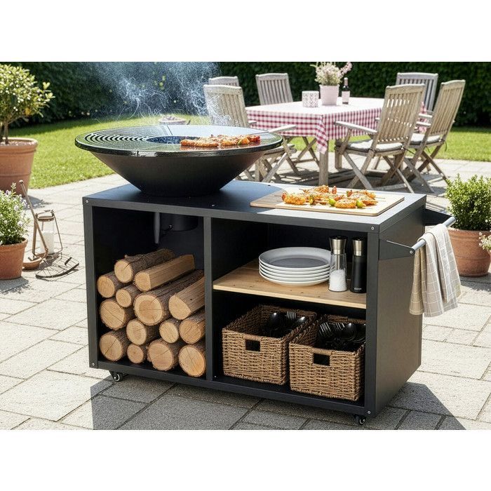 Barbecue plancha brasero à charbon et bois 