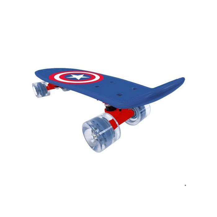 MARVEL Avengers CAPTAIN AMERICA Fish Skateboard for children, 55 cm, non-slip deck, stable for children 20-50 kg