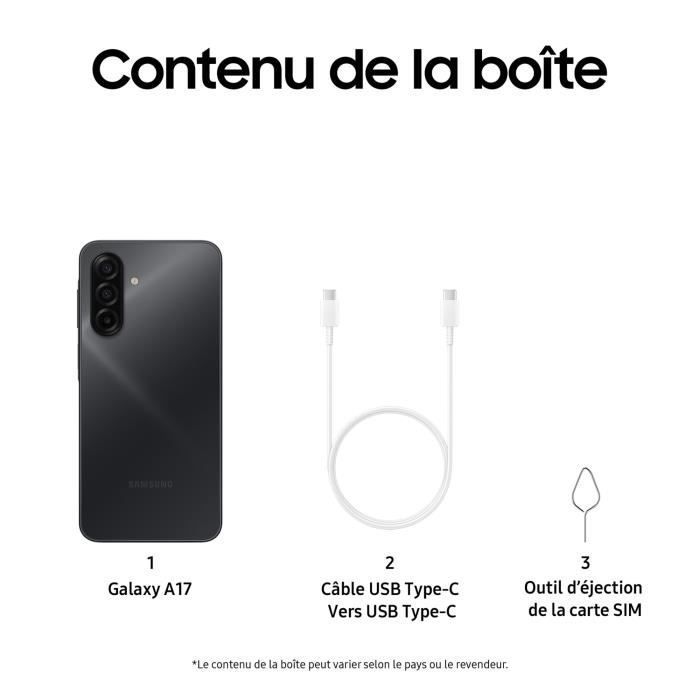 SAMSUNG Galaxy A17 Smartphone 128 GB Zwart - Franse versie