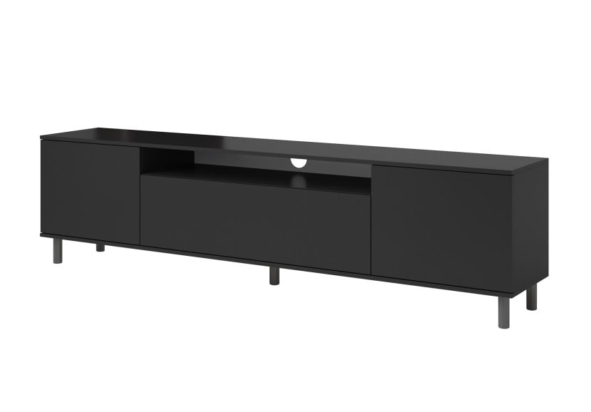 Szafka RTV Masimo 200cm czarna nóżki słupki