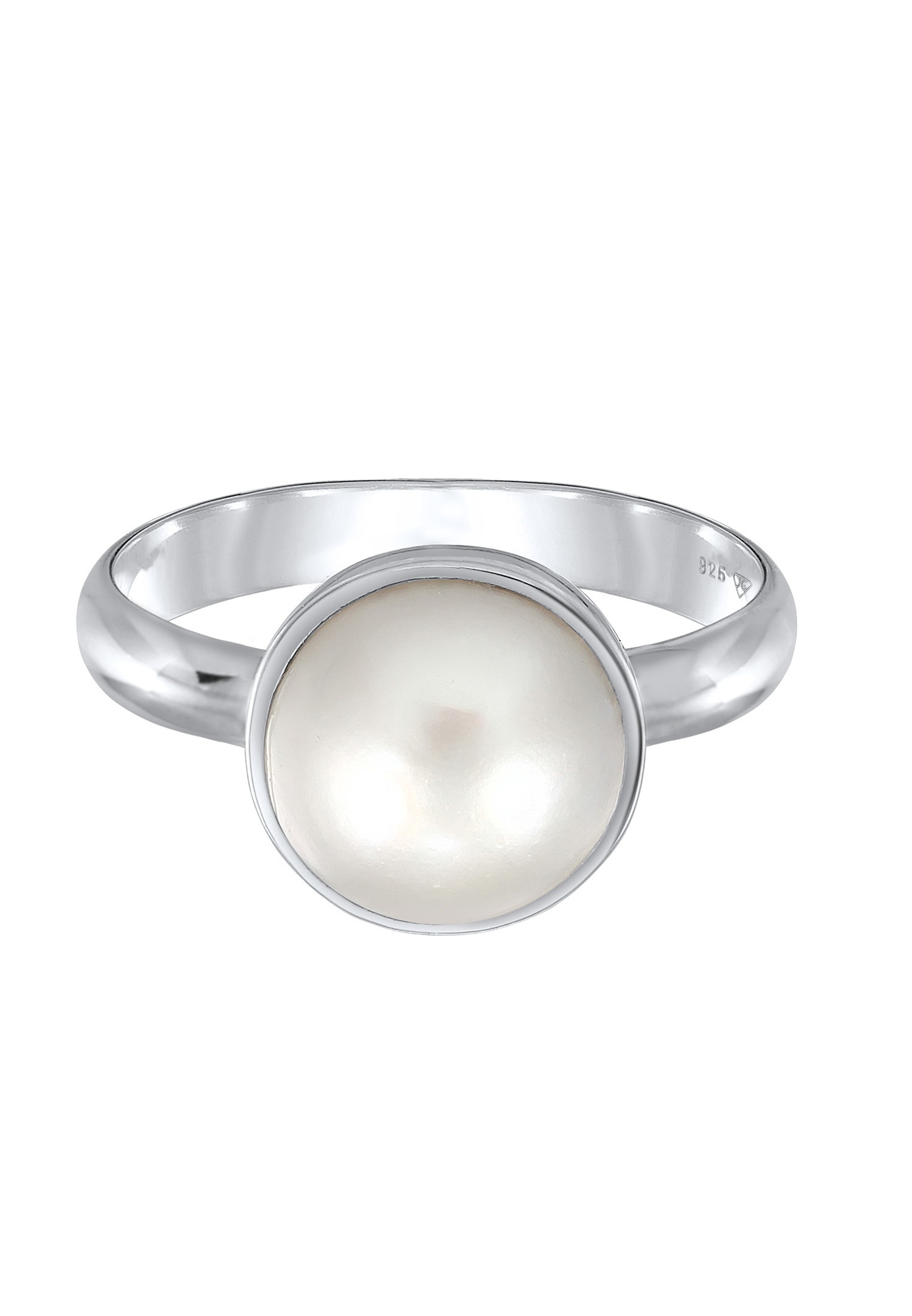 Nenalina Femmes Elégant Rond avec perle en argent sterling 925