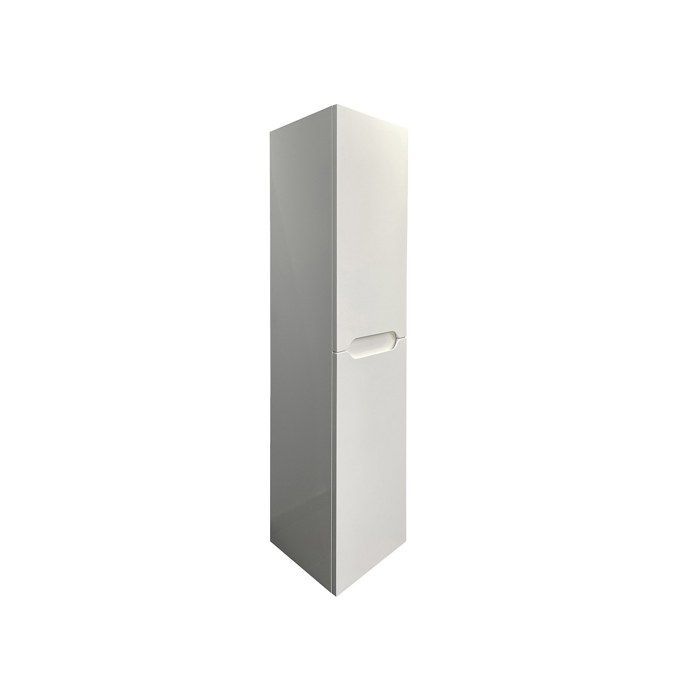 Wall-hung single sink vanity unit with column - White - 80 cm - STEFANIE