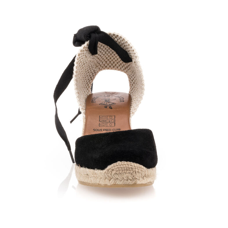 Zwarte espadrilles voor dames met touwzolen