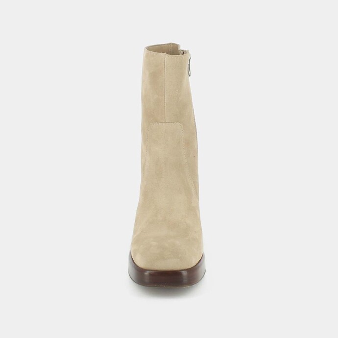 Bottines à plateformes  en croute beige