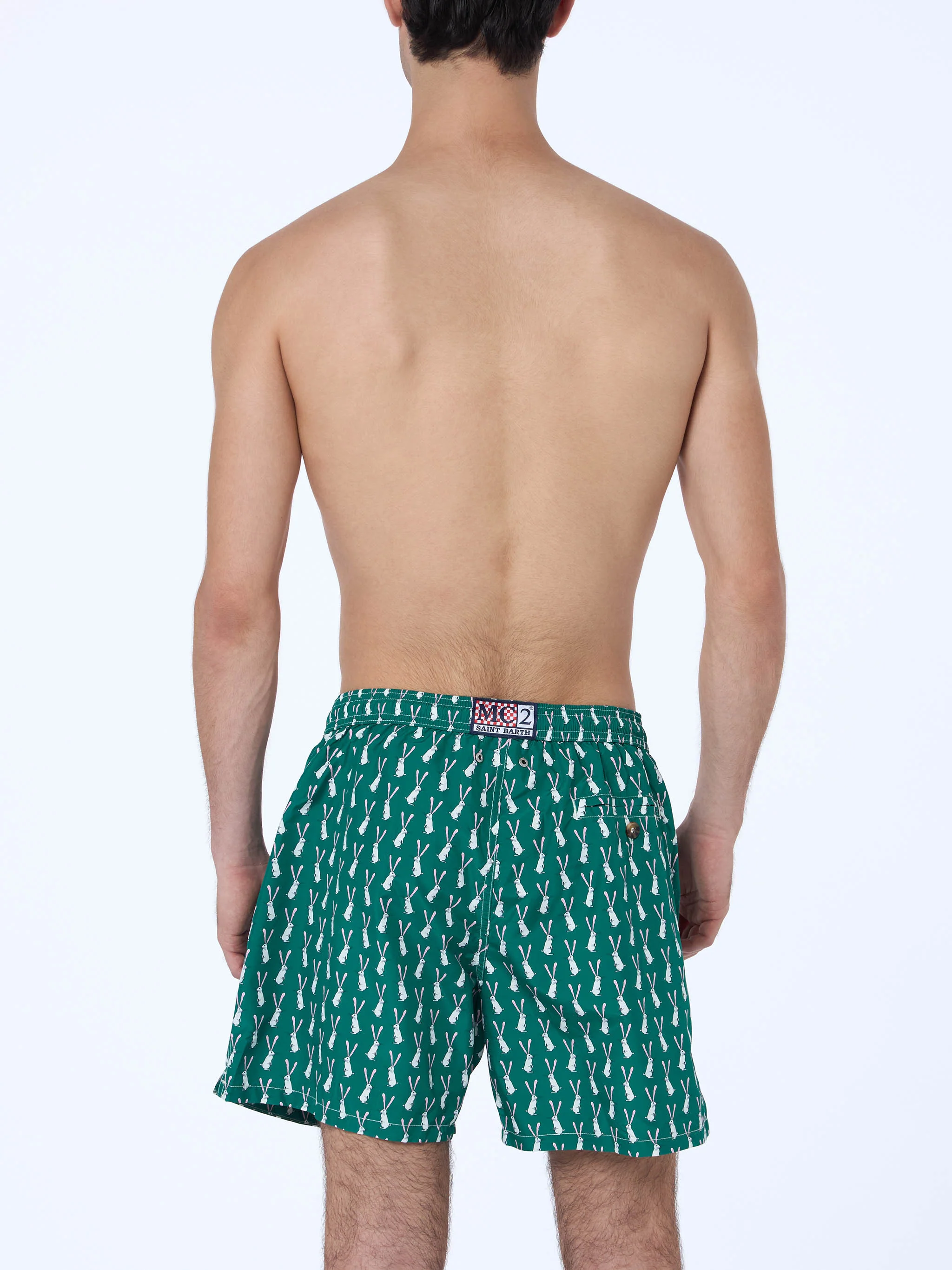 Costume da bagno da uomo tessuto leggero Lighting 70 con stampa conigl