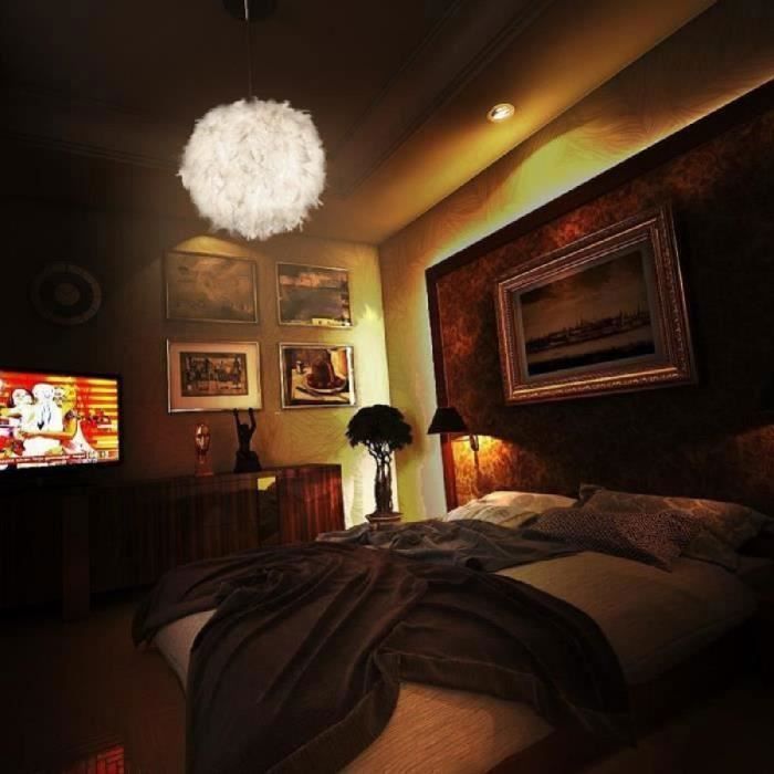 Lamp met verenbol van 40 cm, kroonluchter, eenvoudige stijl, decoratie voor tentoonstellingsruimte, kinderkamer, witte hanglamp