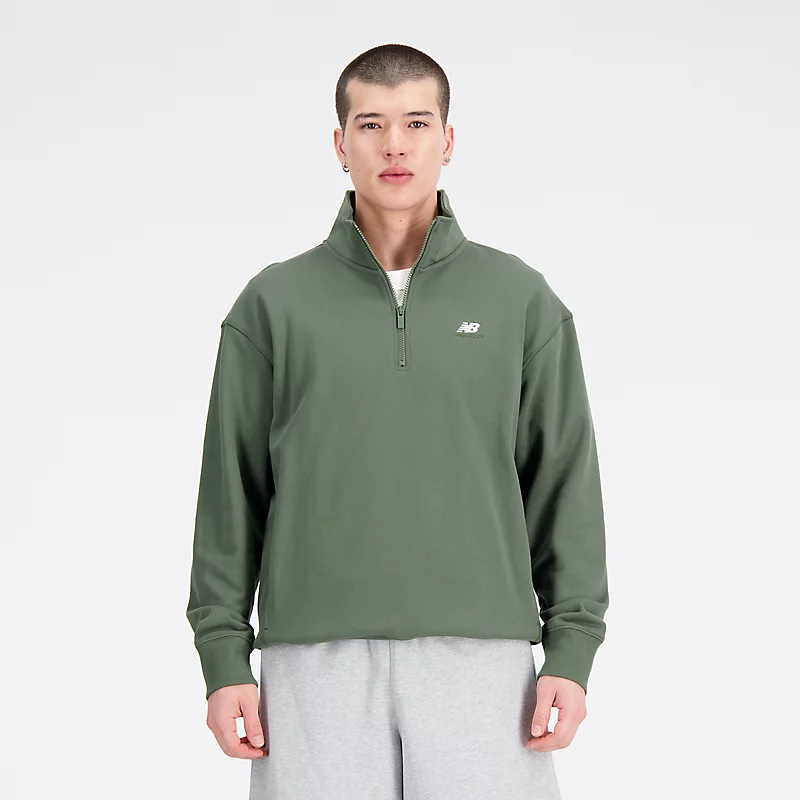 Homme Athletics Remastered French Terry 1/4 Zip - DEEP OLIVE GREEN