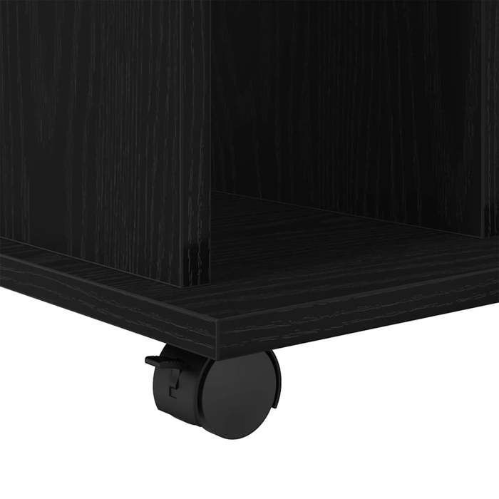 Noir Cabinet roulant, CLARENCE, moderne, Chêne noir 60 x 45 x 55 cm Bois d'ingénierie LV33