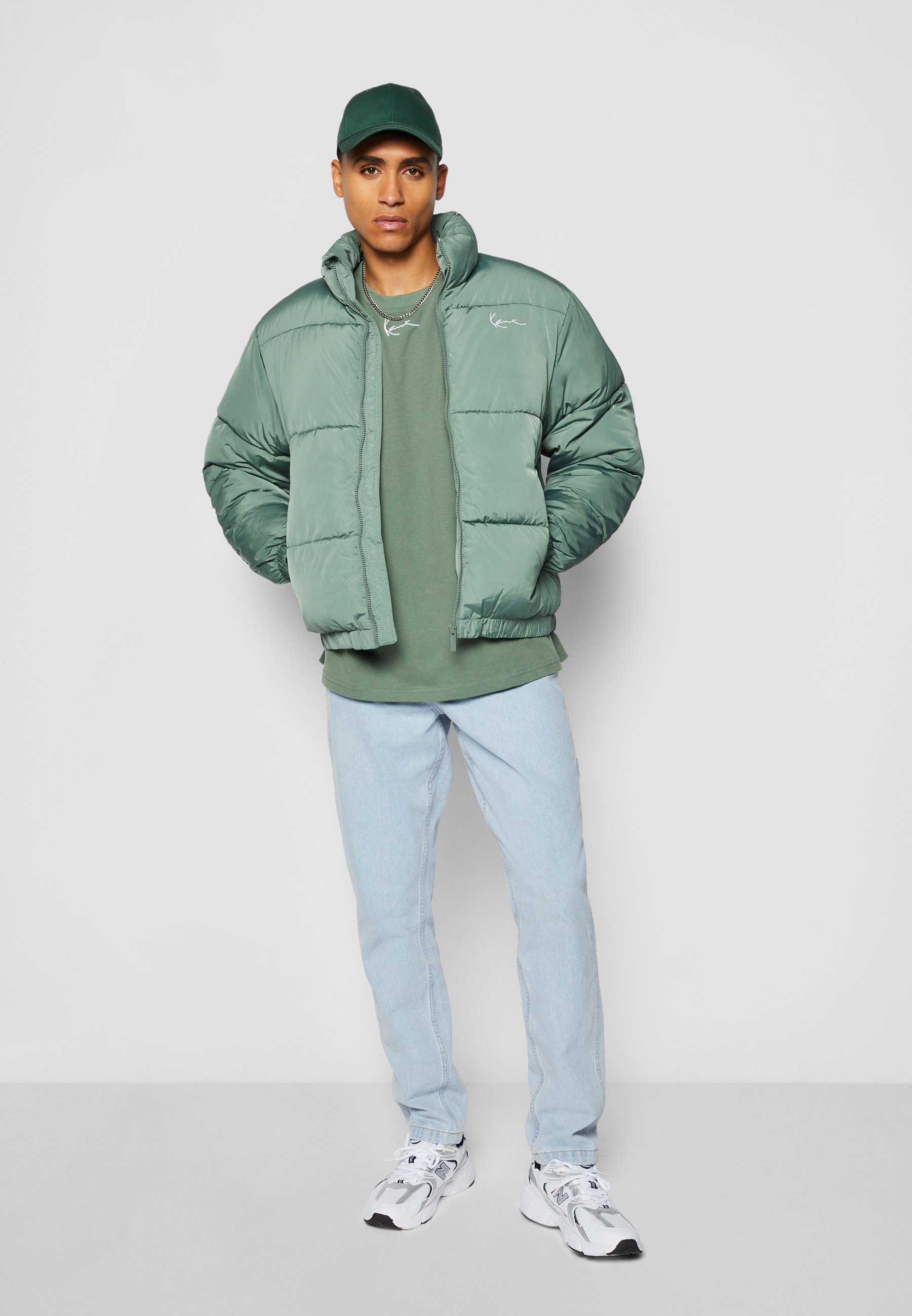 Doudoune Karl Kani CHEST SIGNATURE - Veste d'hiver - vert poudré