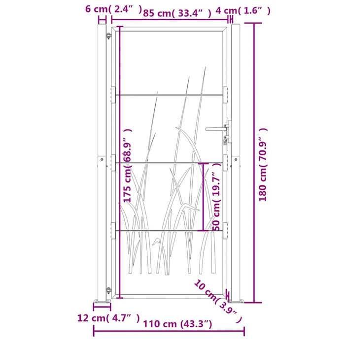 vidaXL Garden Gate, Security Barrier, Gate with Lockable System, Outdoor Patio Door, 153170