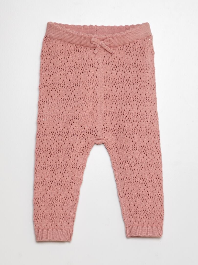 Gebreide legging + geborduurde sokken - PAARS