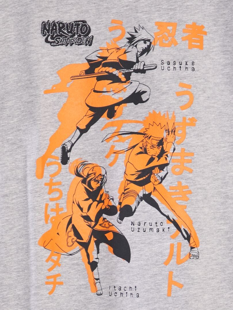 Koszulka z nadrukiem „Naruto” – SZARA